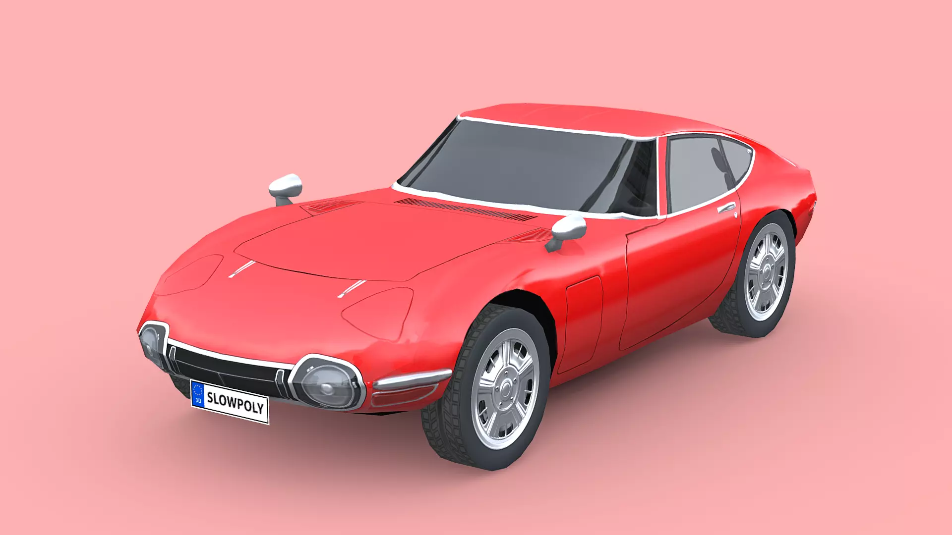 Toyota 2000GT 1969 Low-poly 3D model_0