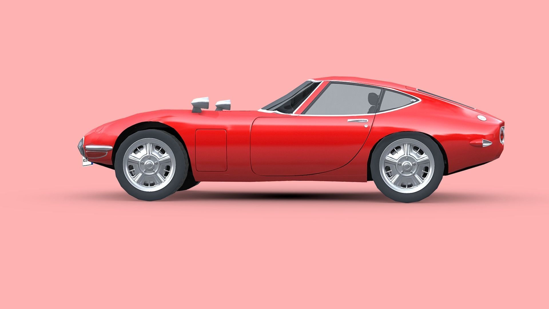 Toyota 2000GT 1969 Low-poly 3D model_3