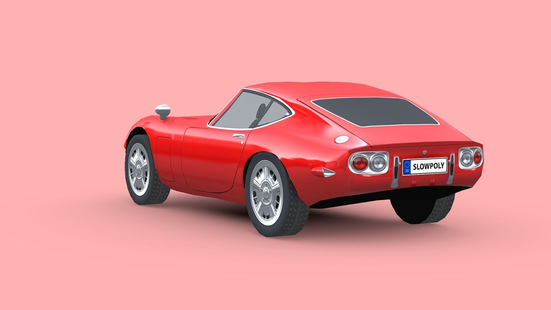 Toyota 2000GT 1969 Low-poly 3D model_1