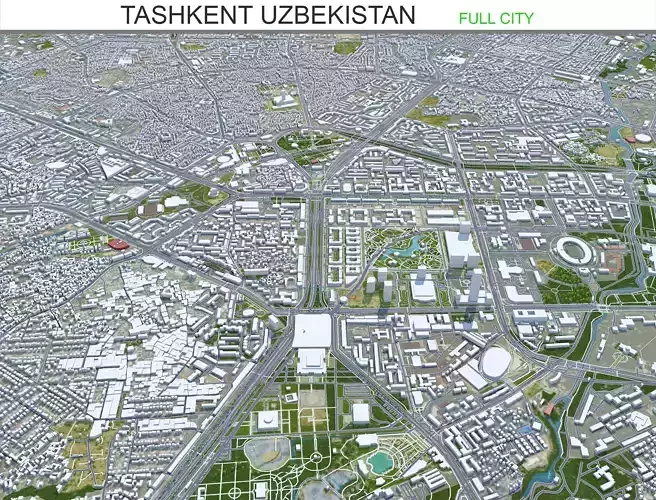 Tashkent Uzbekistan 40km Low-poly 3D model