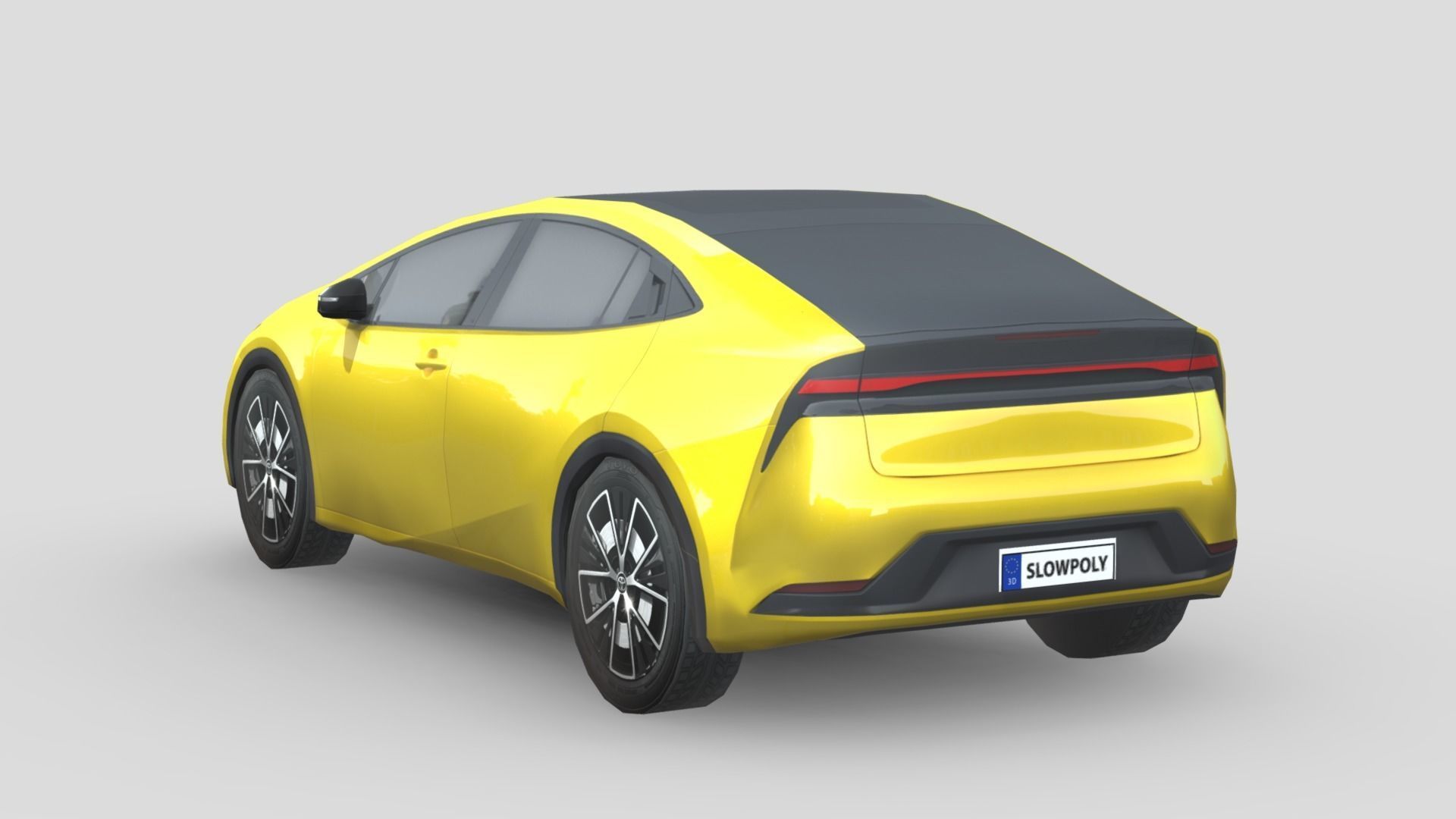 Toyota Prius 2023 Low-poly 3D model_1