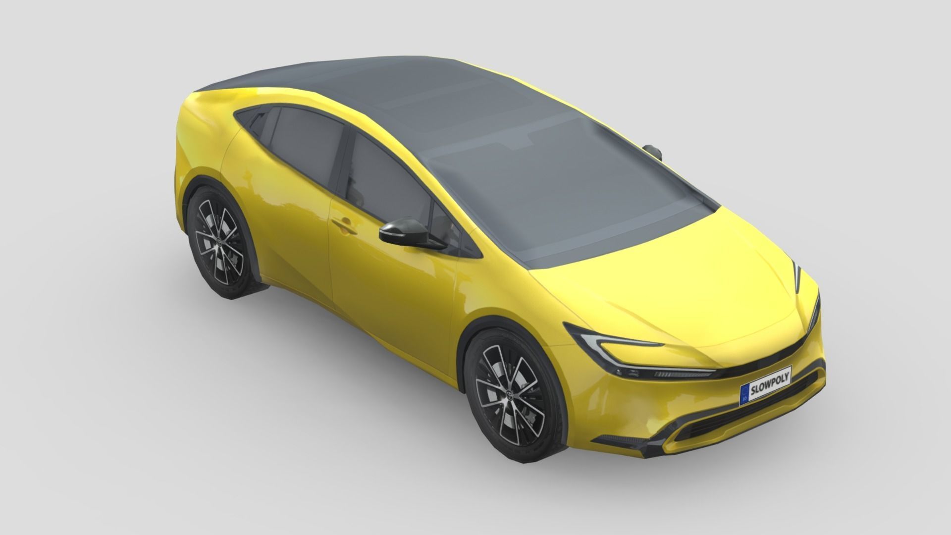 Toyota Prius 2023 Low-poly 3D model_3