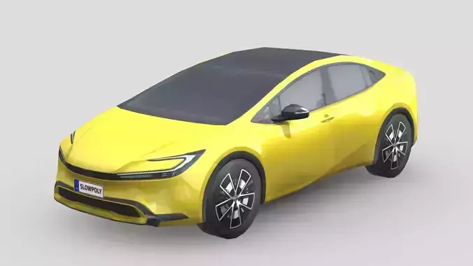 Toyota Prius 2023 Low-poly 3D model