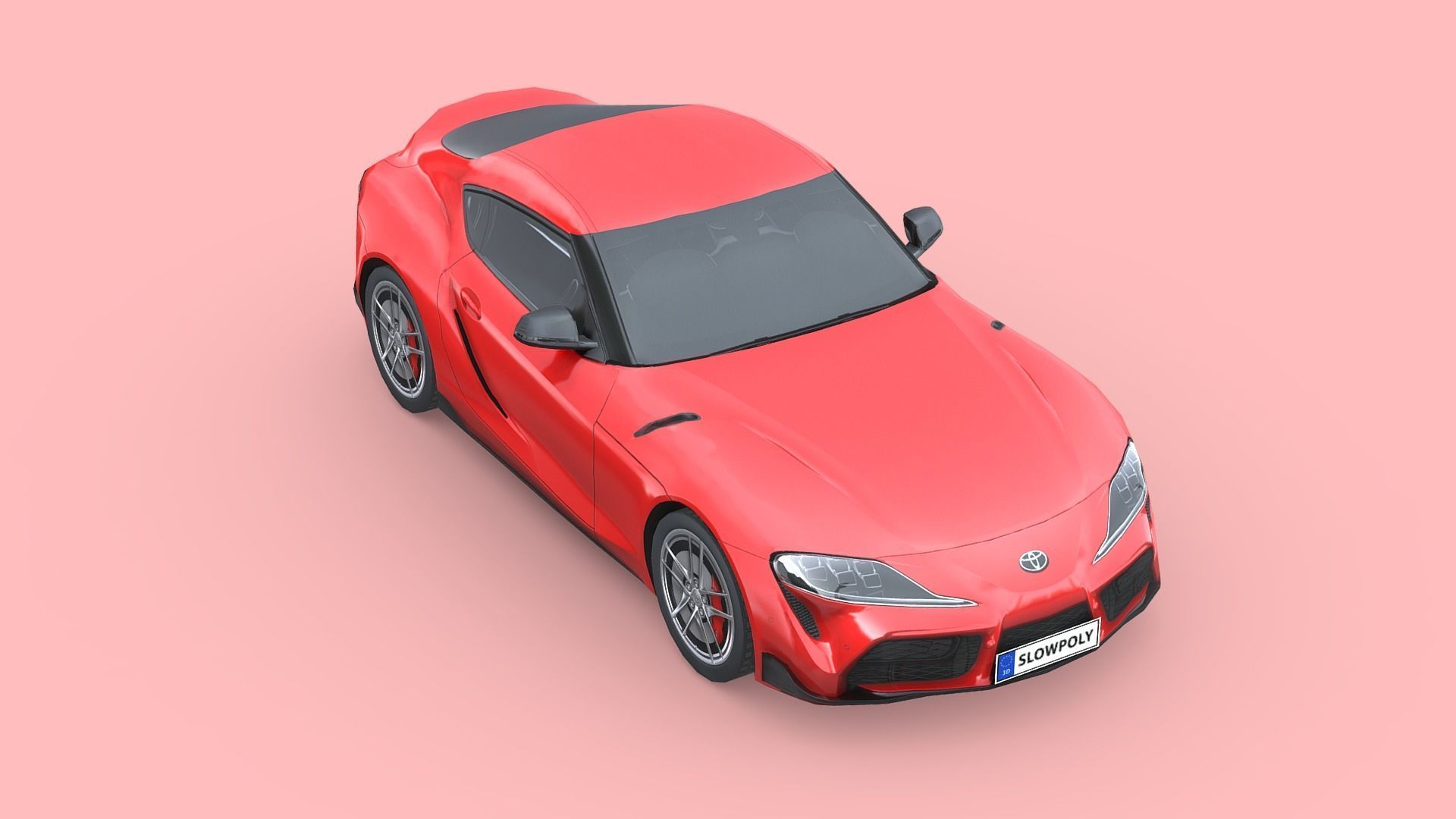 Toyota Supra 2020 Low-poly 3D model_3