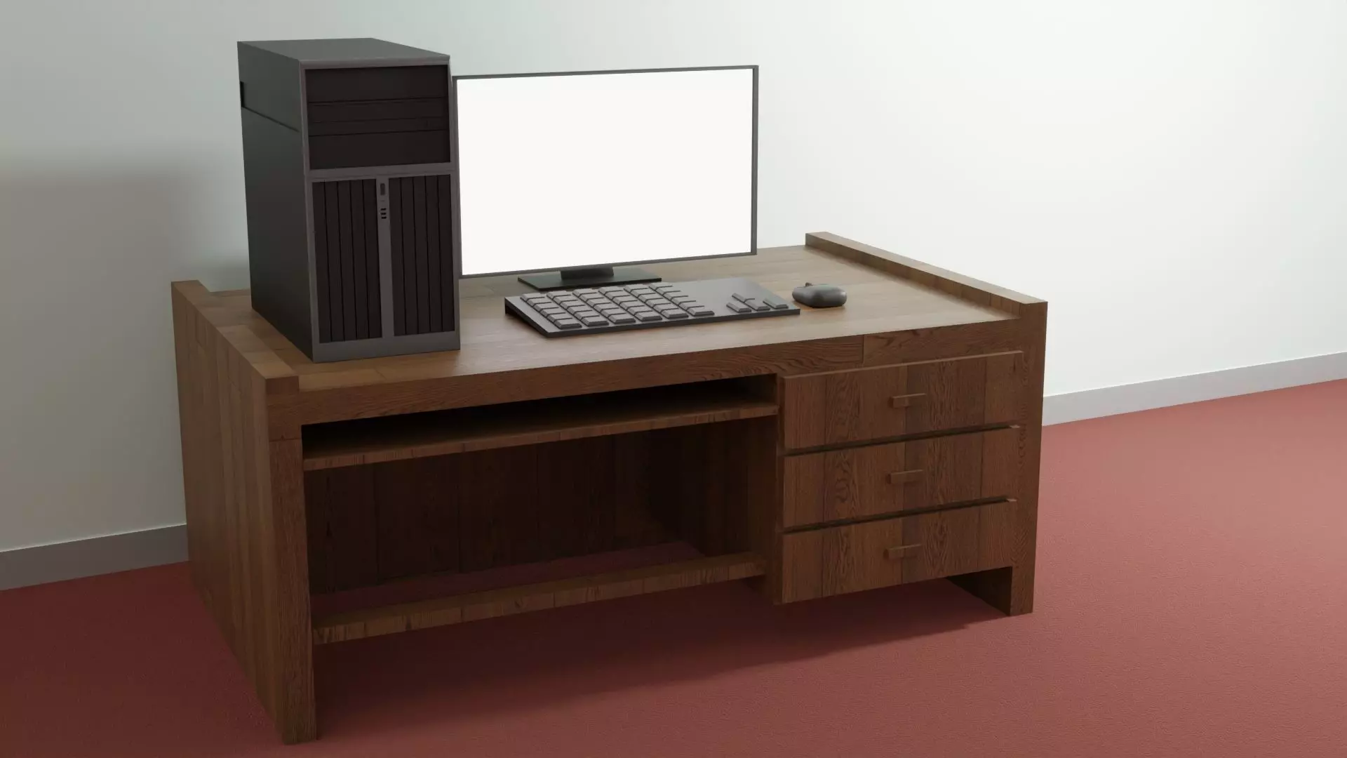 Desktop Computer Free low-poly 3D model