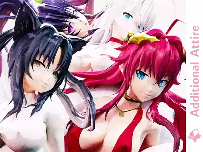 Highschool DxD - Christmas - Additional Attire - MMD Model Low-poly 3D model