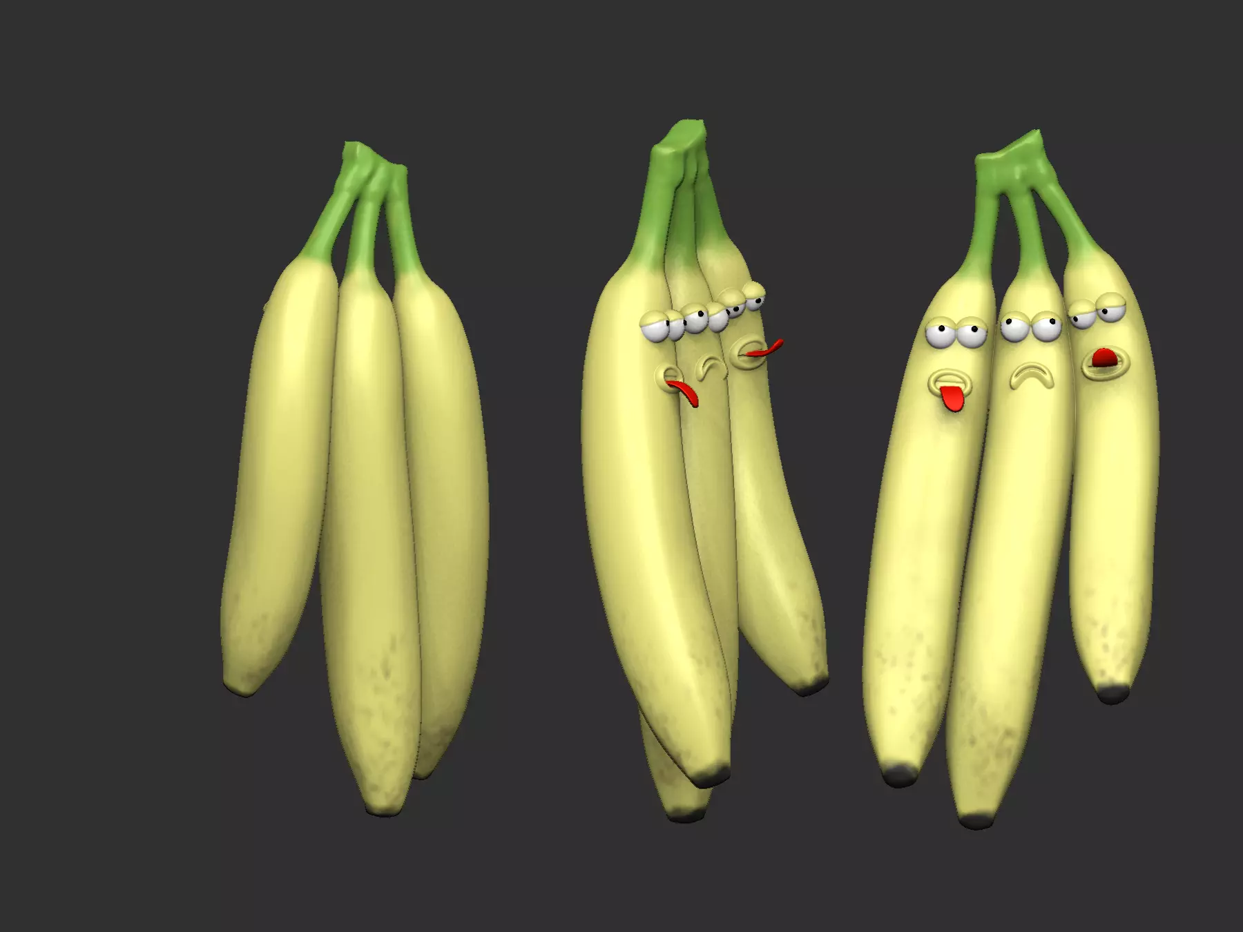 comic fruits 3D print model
