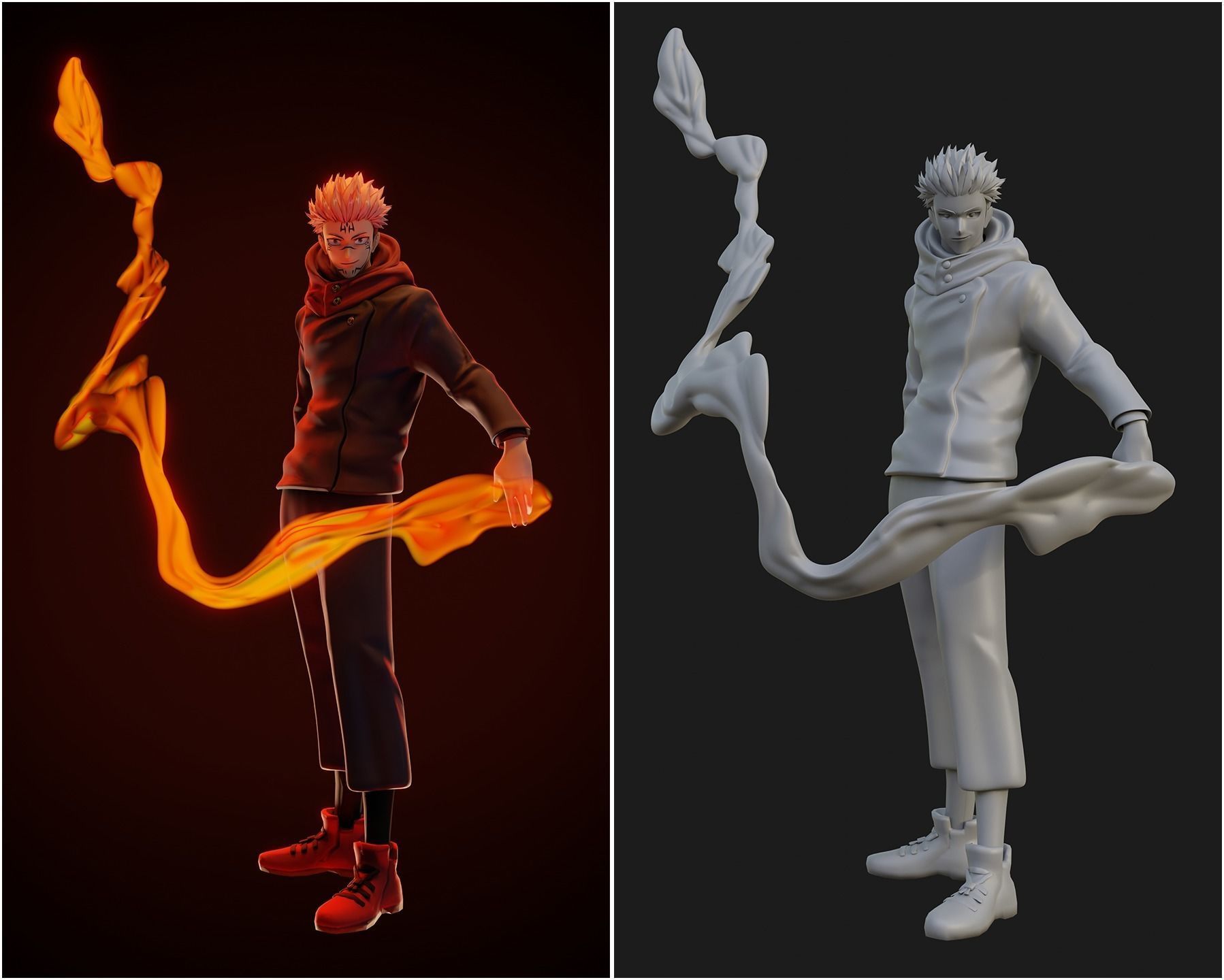 Ryomen Sukuna Low-poly 3D model_1