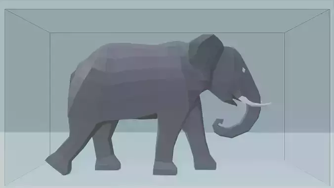 3D Low Poly Elephant Model Free low-poly 3D model