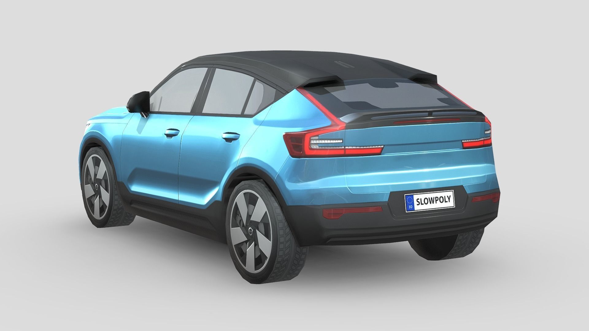 Volvo C40 Recharge Low-poly 3D model_1