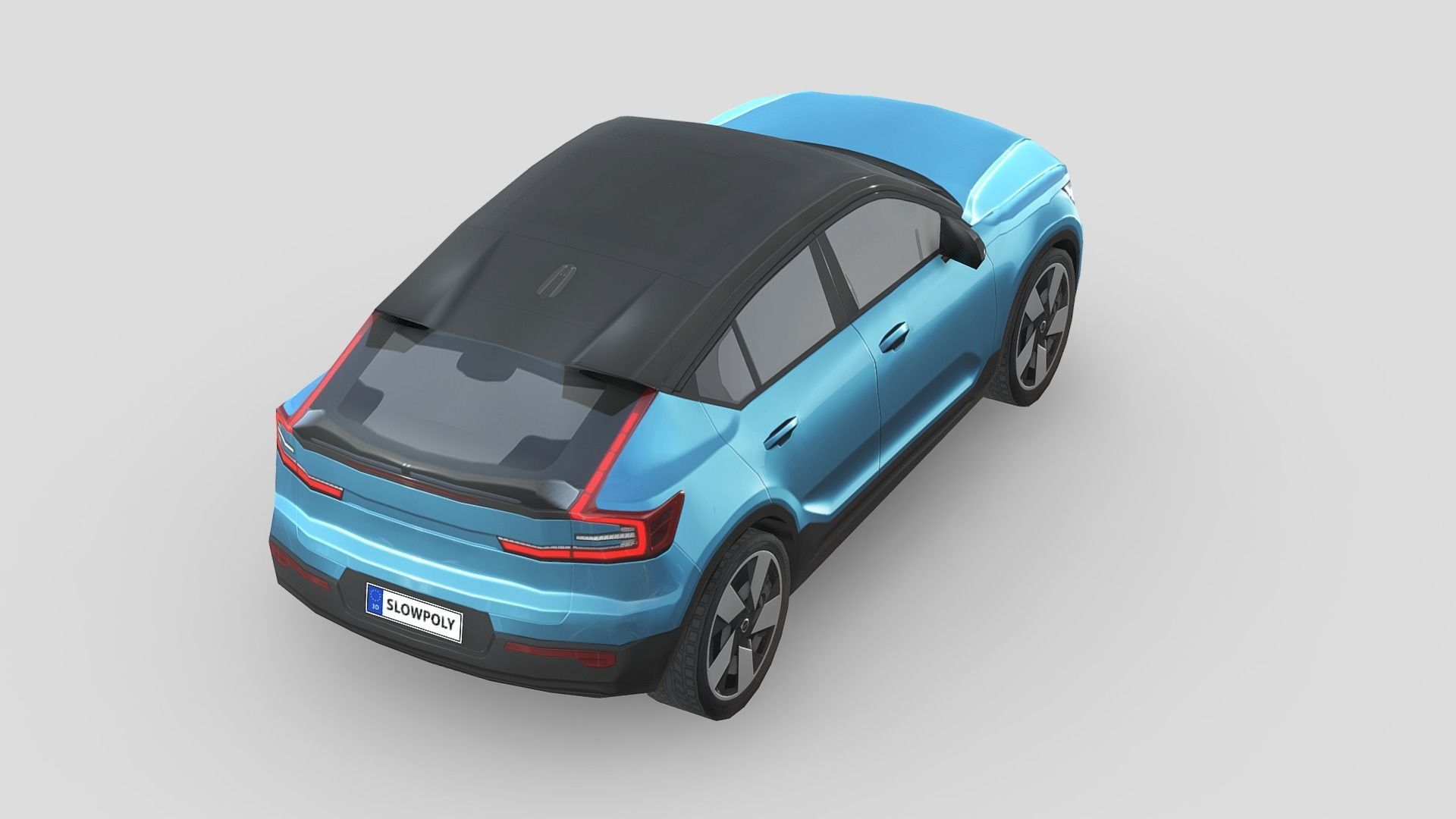 Volvo C40 Recharge Low-poly 3D model_4