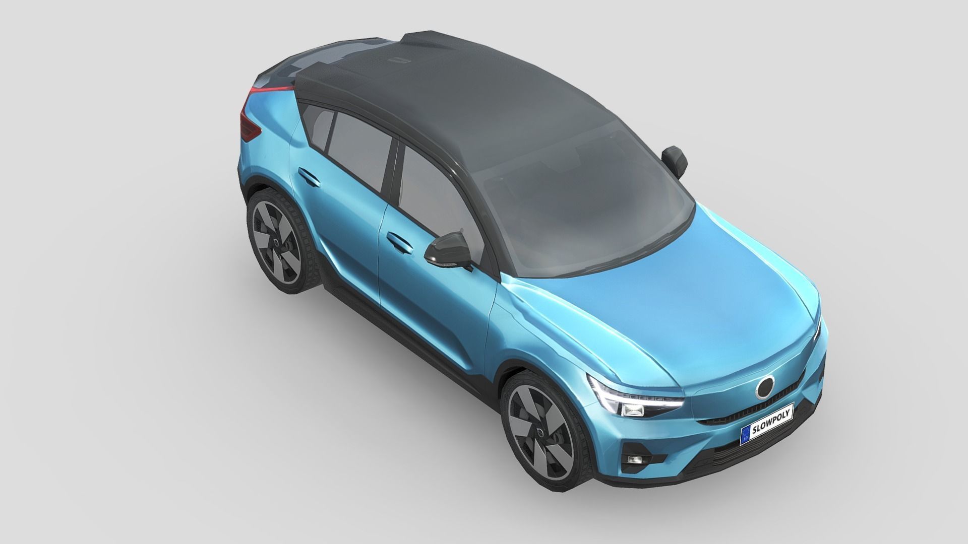 Volvo C40 Recharge Low-poly 3D model_3