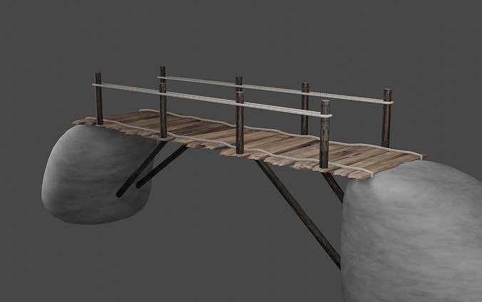 old wooden bridge Free low-poly 3D model