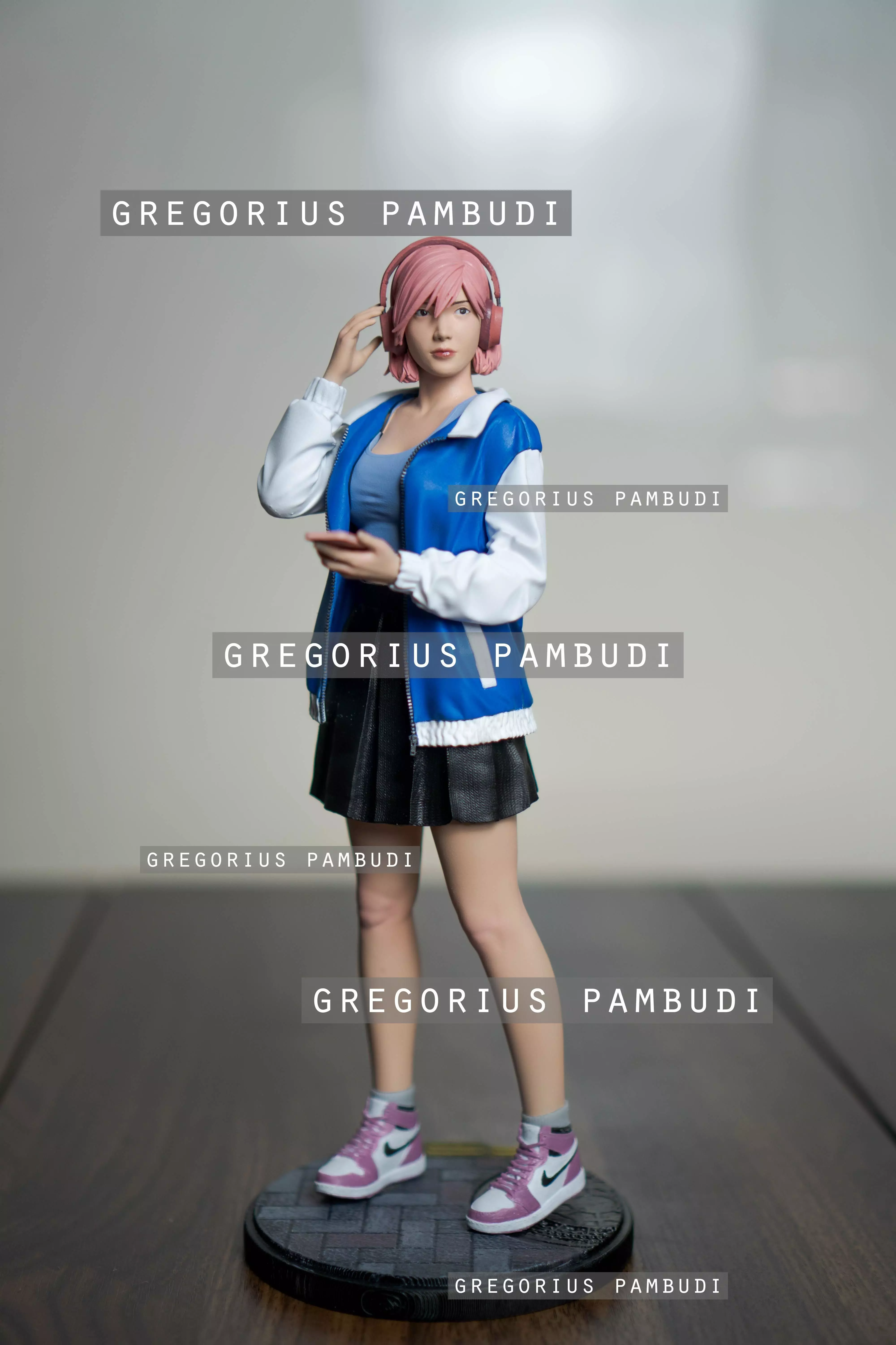 A woman walking on the sidewalk 3d printable 3D print model_0