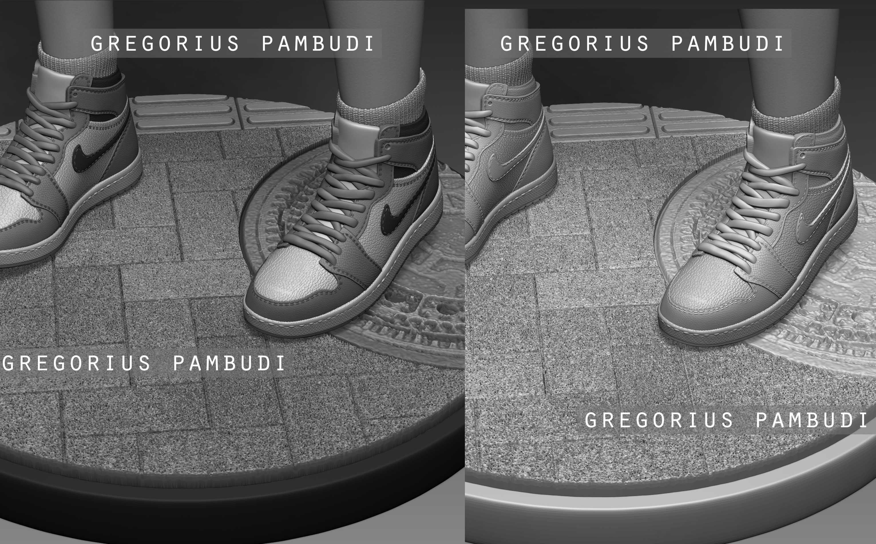 A woman walking on the sidewalk 3d printable 3D print model_21