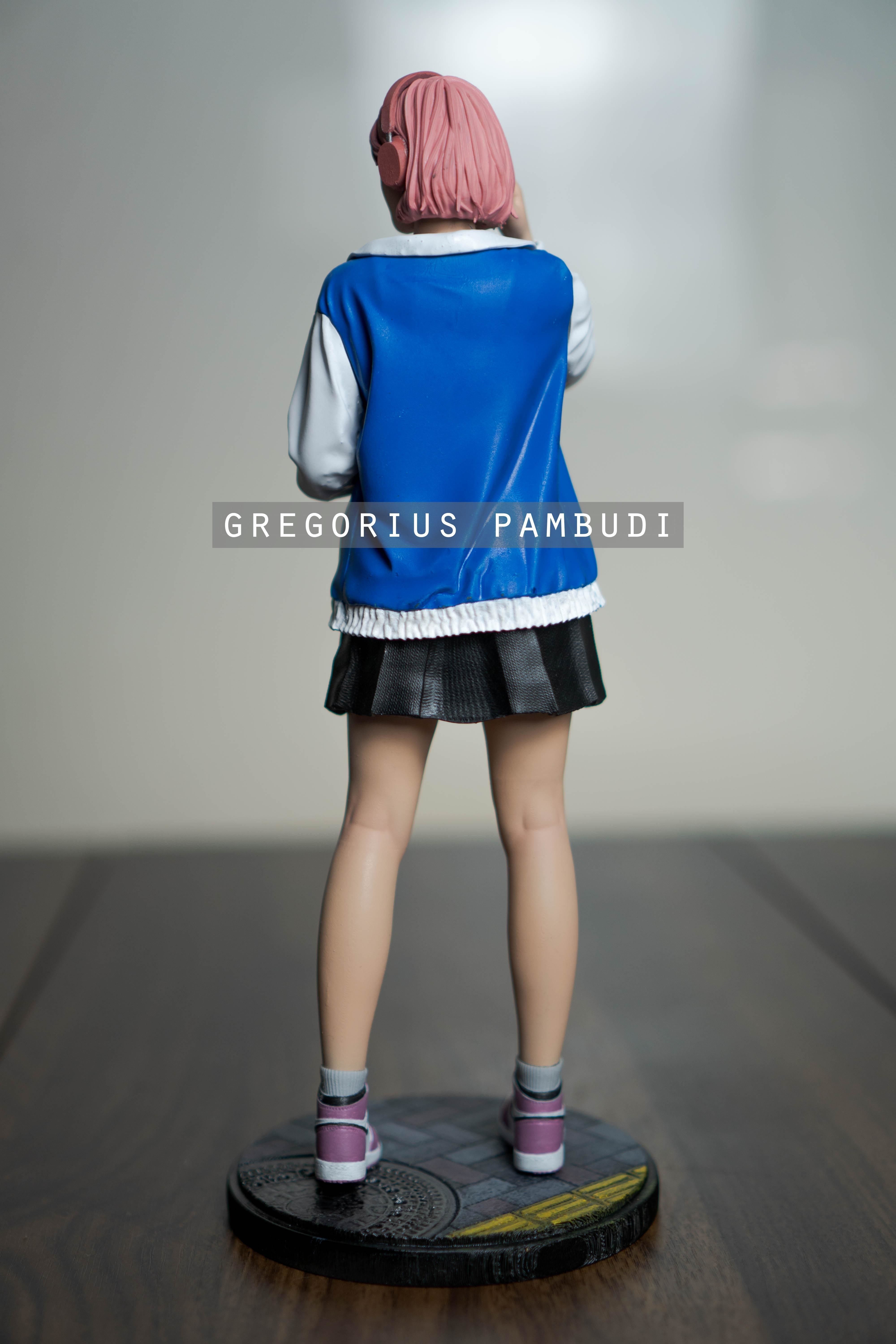 A woman walking on the sidewalk 3d printable 3D print model_5