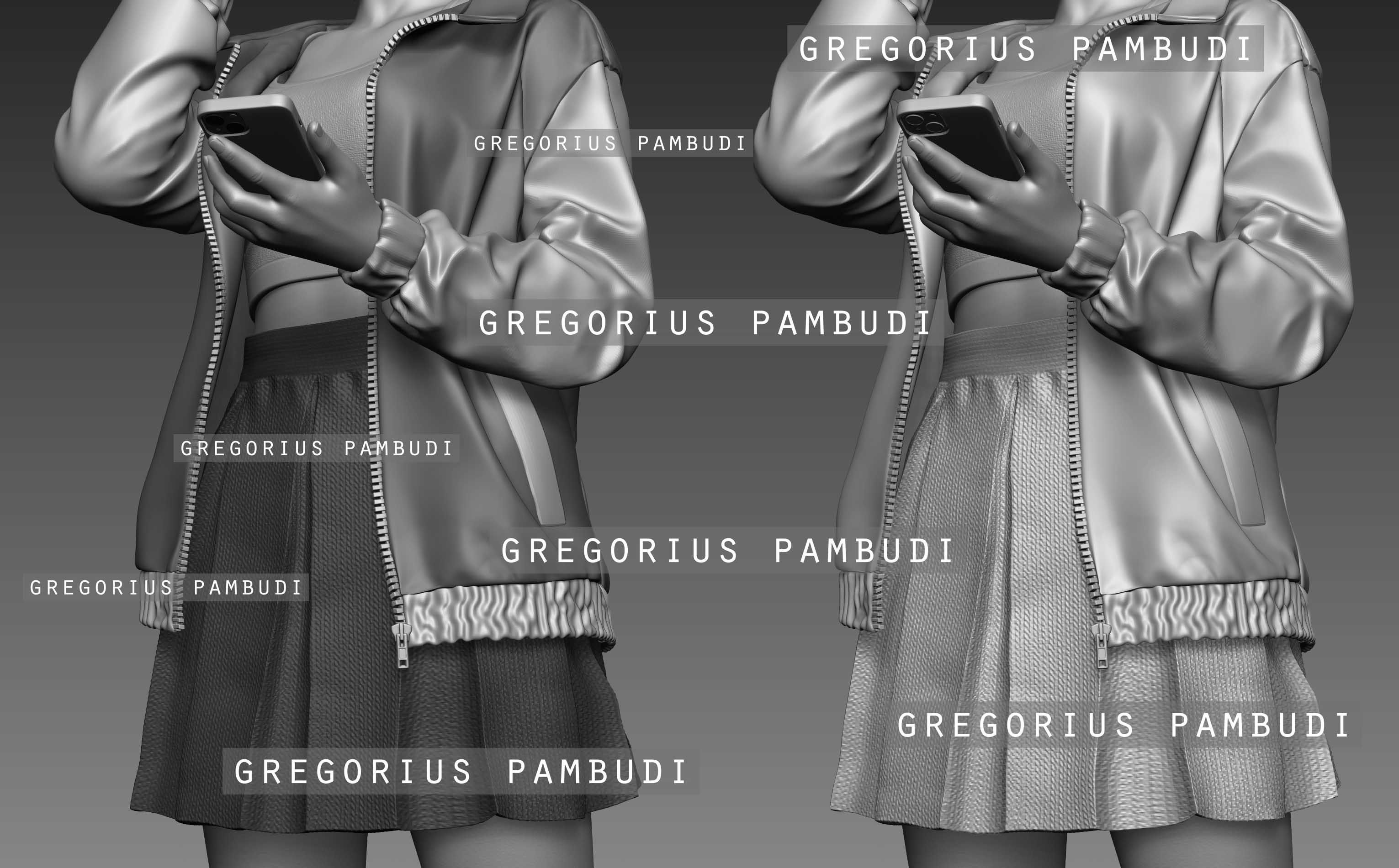 A woman walking on the sidewalk 3d printable 3D print model_19