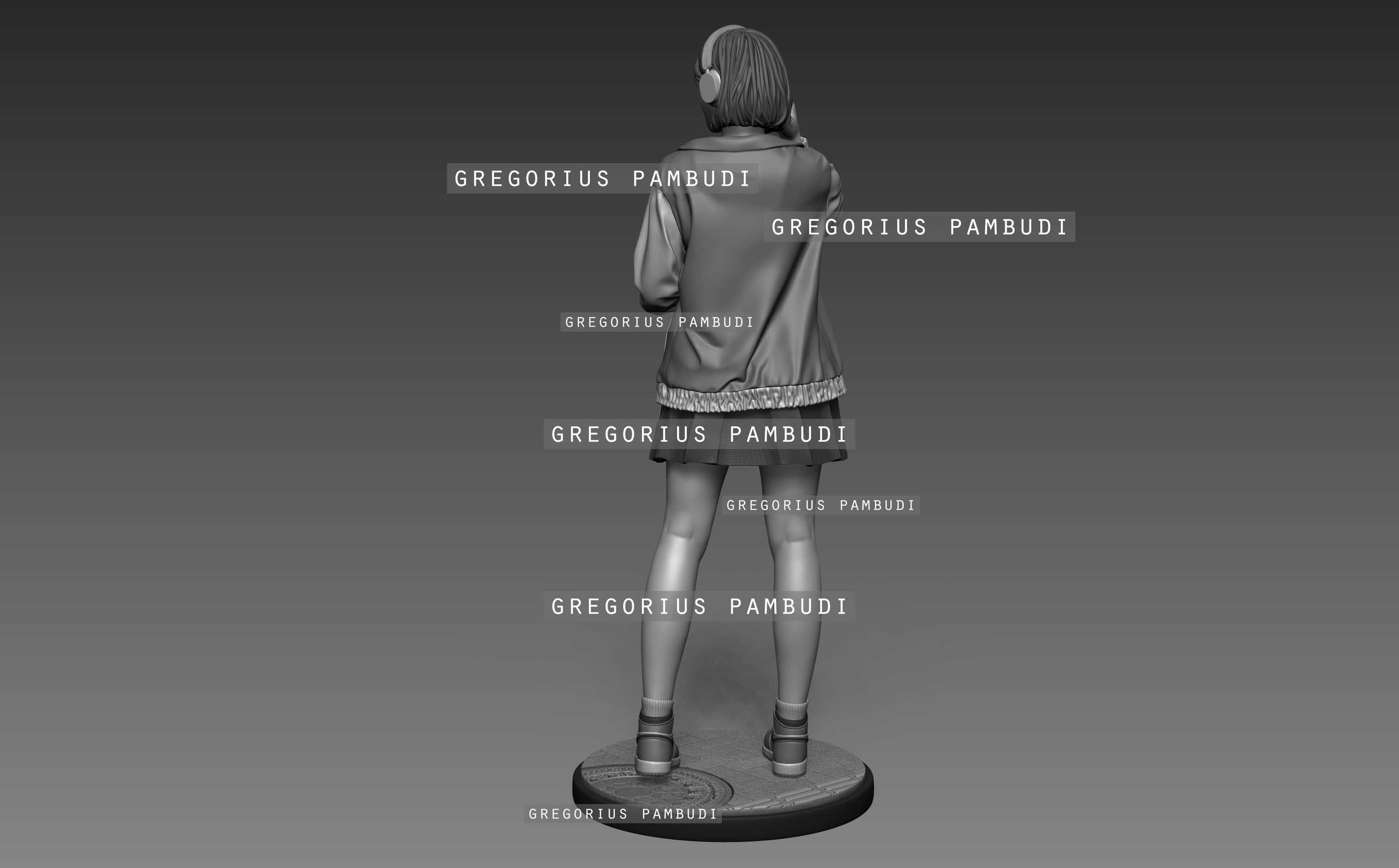 A woman walking on the sidewalk 3d printable 3D print model_16