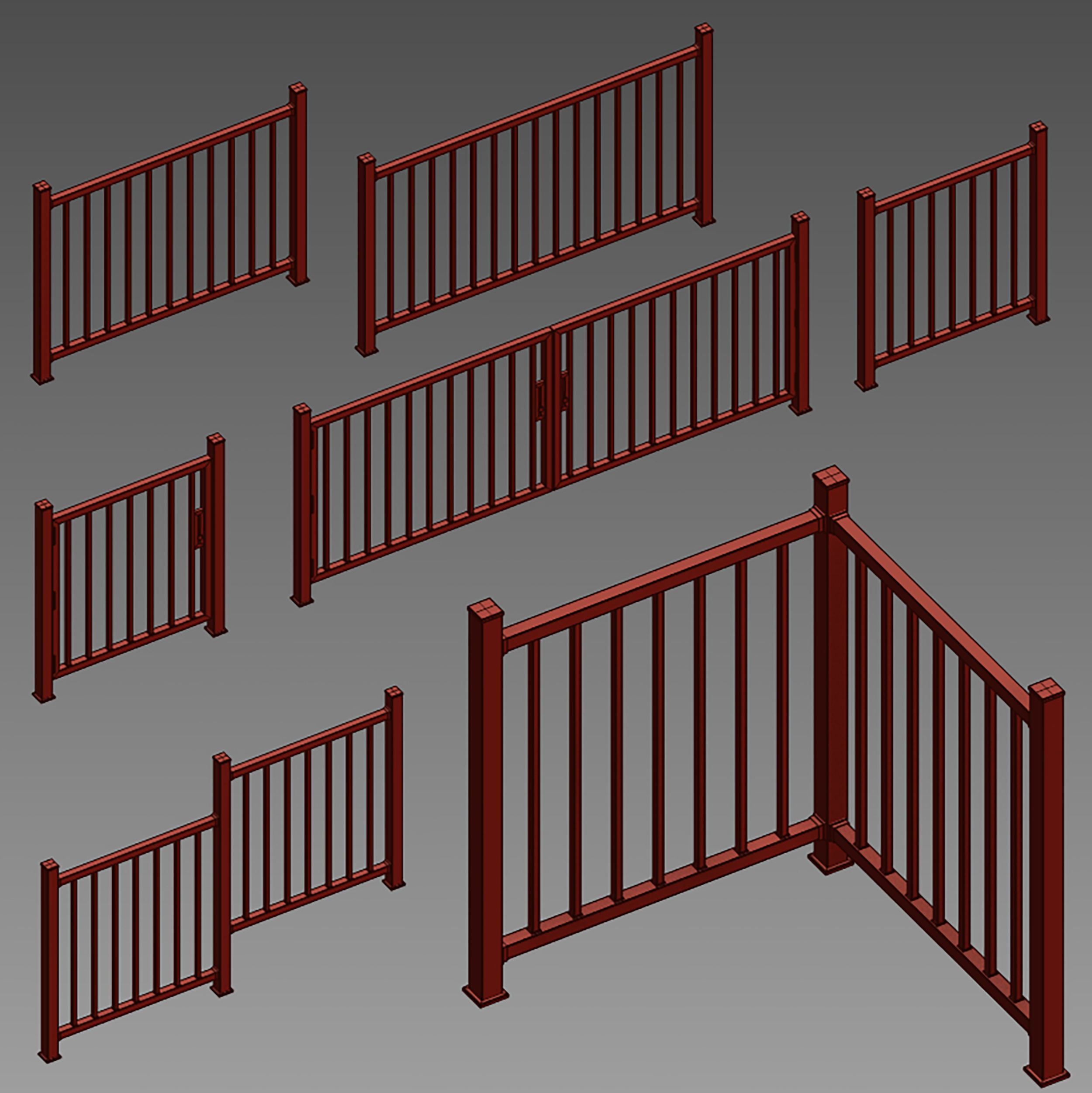 Metal fence 3D model_15
