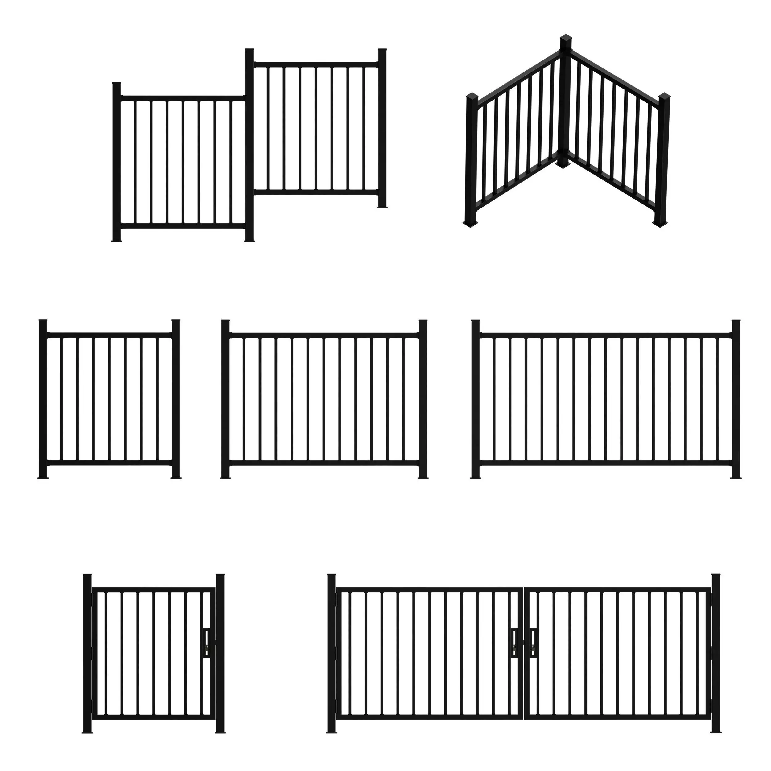 Metal fence 3D model_0