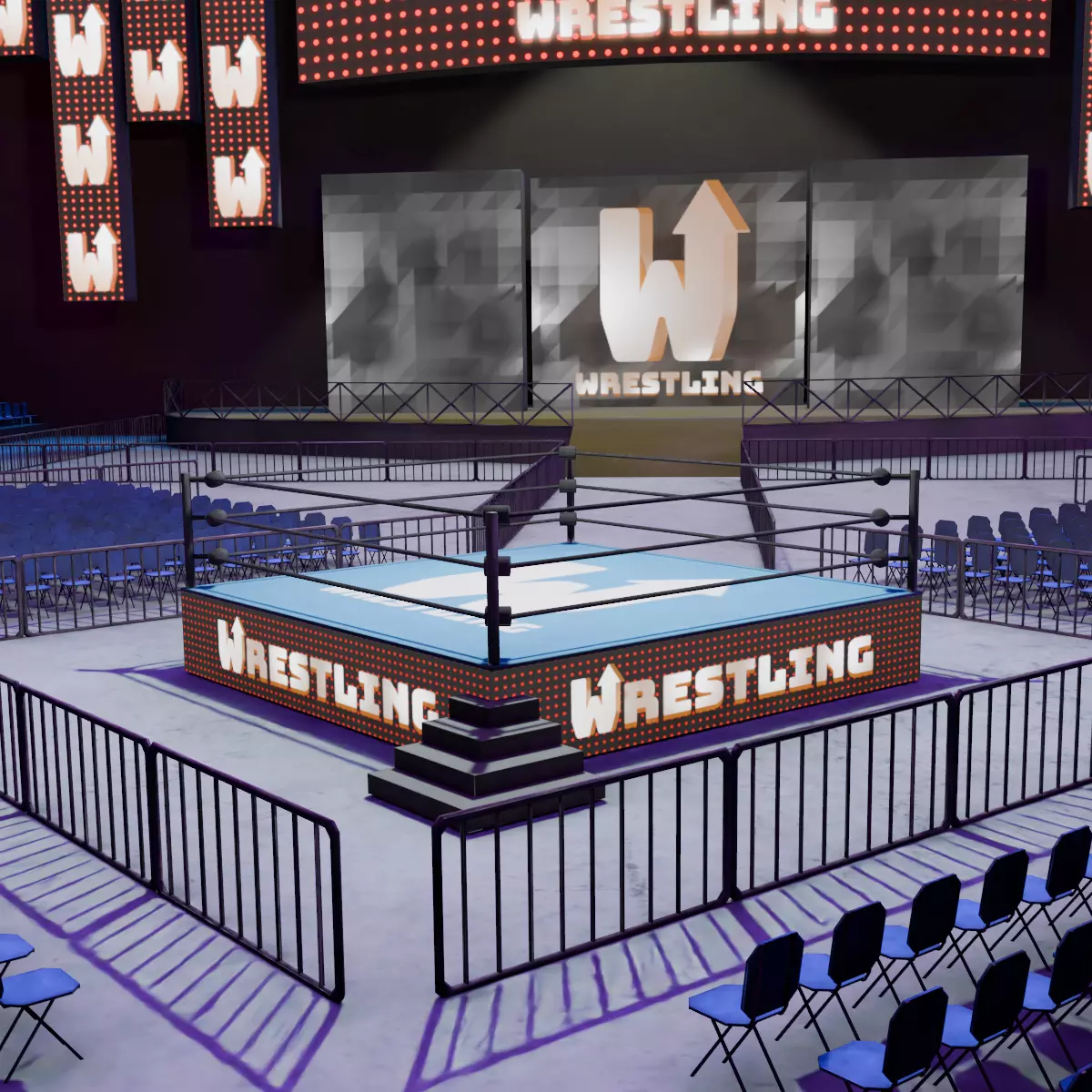 VR Wrestling Ring Low-poly 3D model