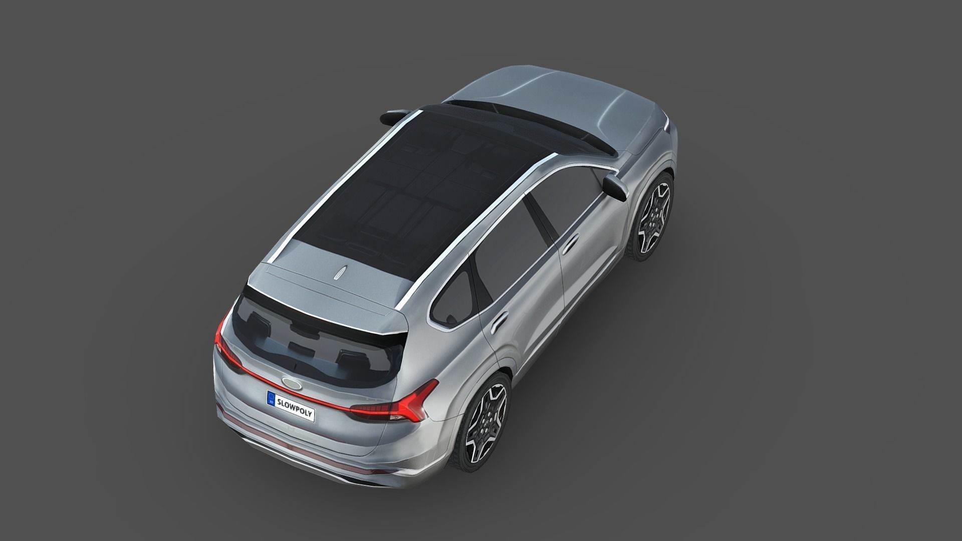 Hyundai Santa Fe 2021 Low-poly 3D model_4