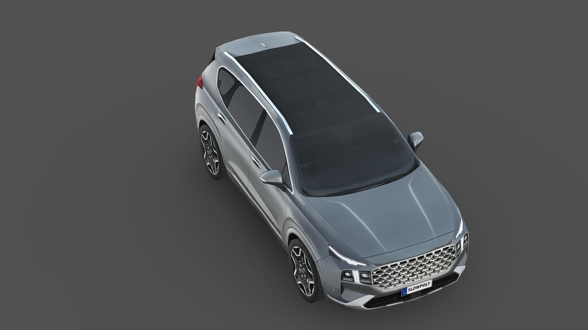 Hyundai Santa Fe 2021 Low-poly 3D model_3
