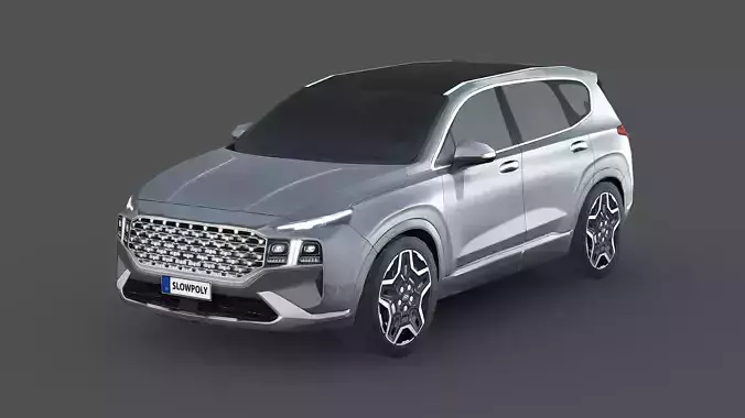 Hyundai Santa Fe 2021 Low-poly 3D model