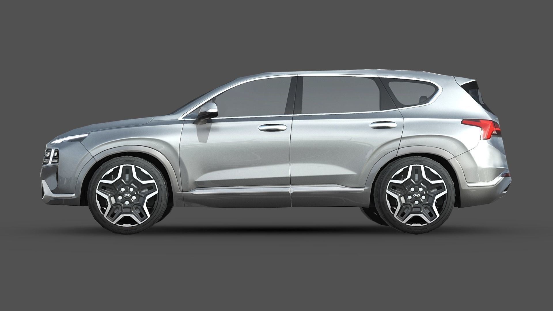 Hyundai Santa Fe 2021 Low-poly 3D model_2