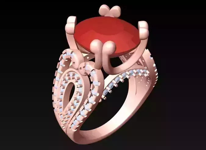 Oval Stone Ring - Womens Rings - GN277