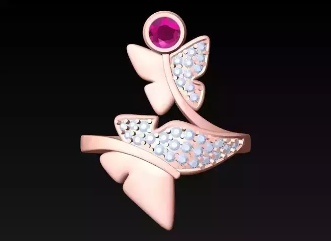 Butterfly Rings - Womens Rings -GN288 3D print model