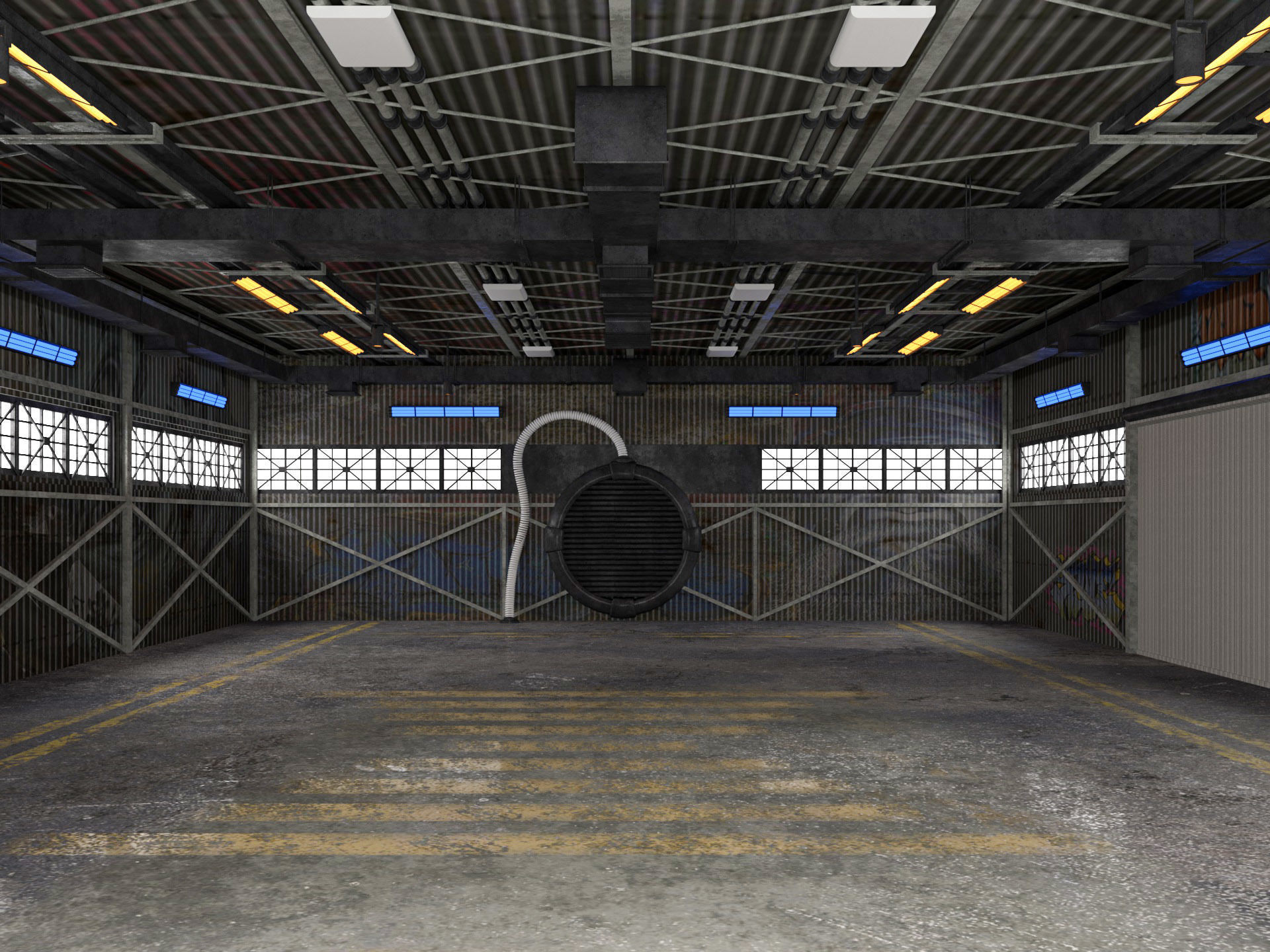 Aircraft Hangar 2 3D model_2