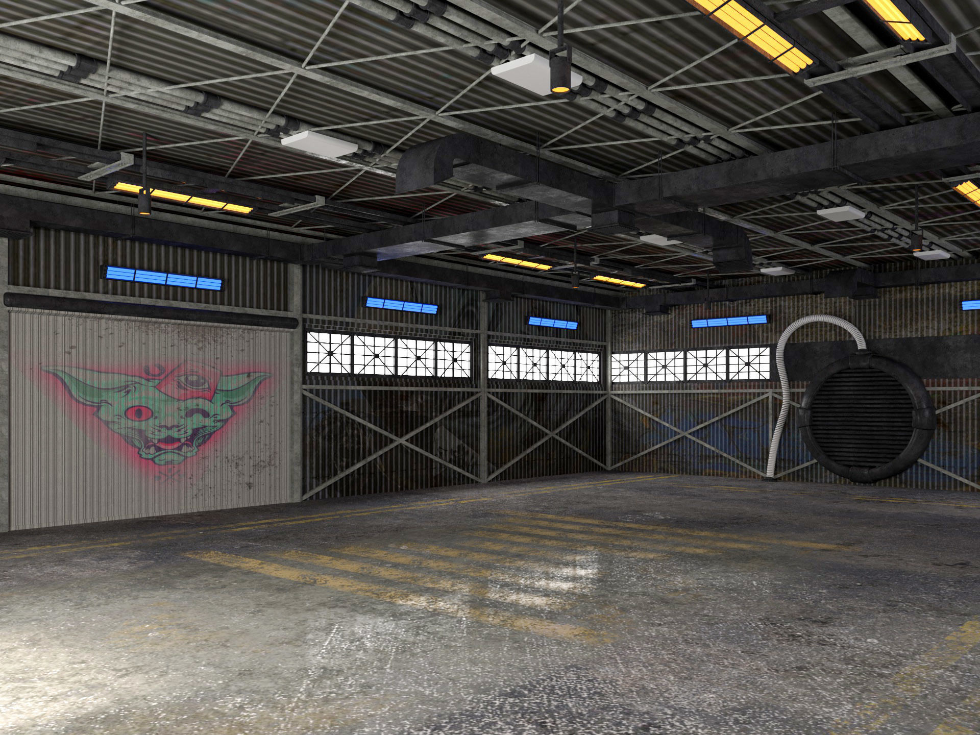 Aircraft Hangar 2 3D model_3