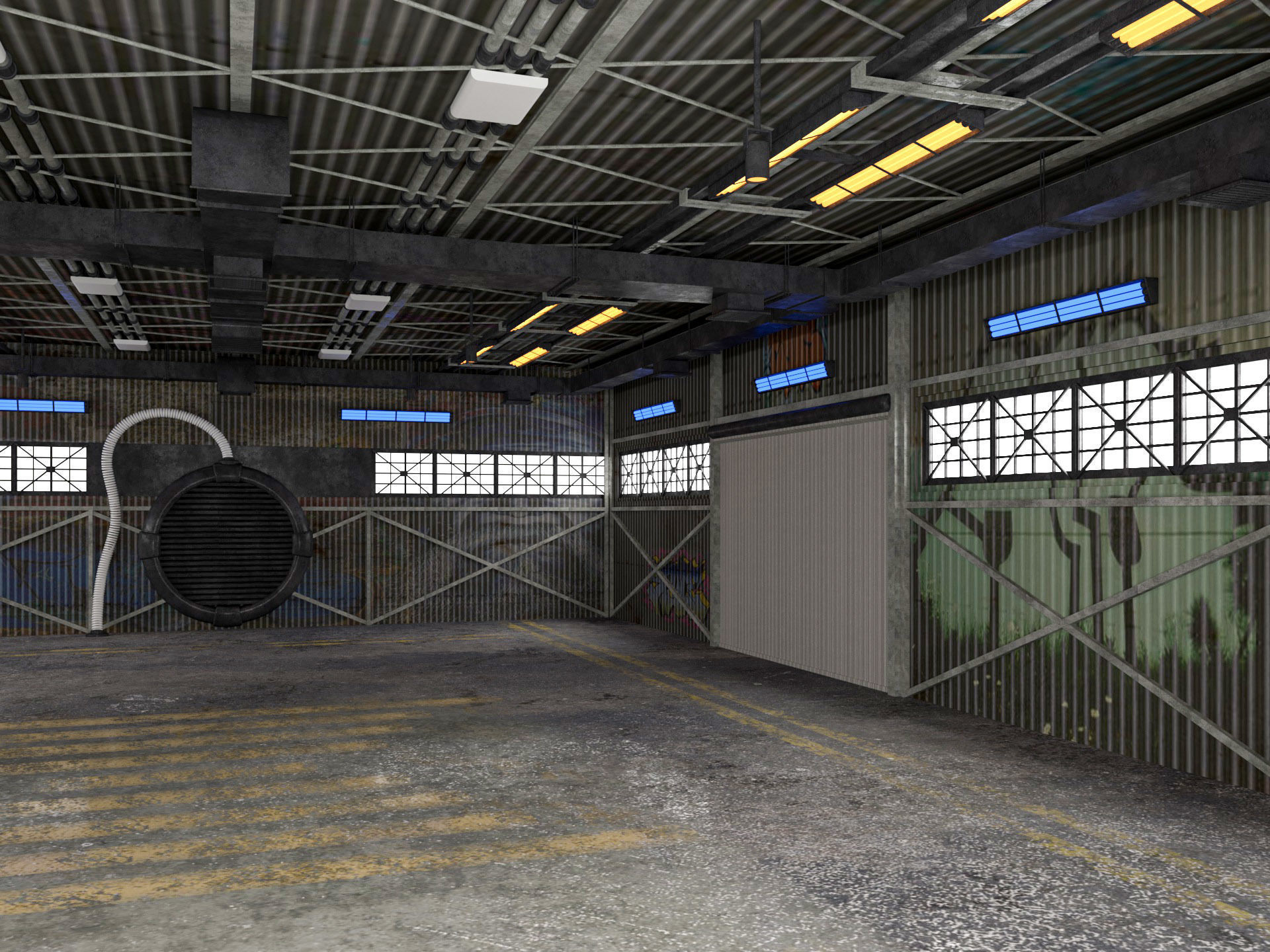 Aircraft Hangar 2 3D model_9