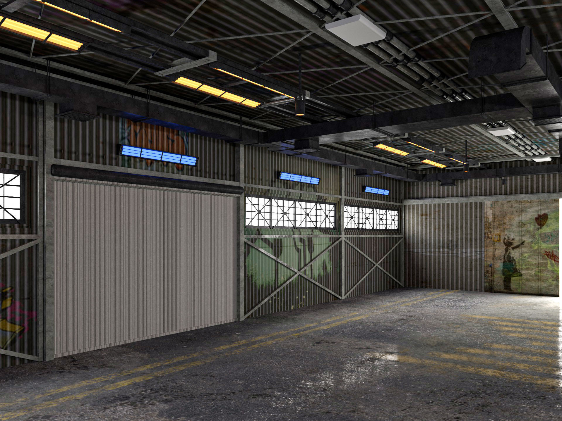 Aircraft Hangar 2 3D model_8