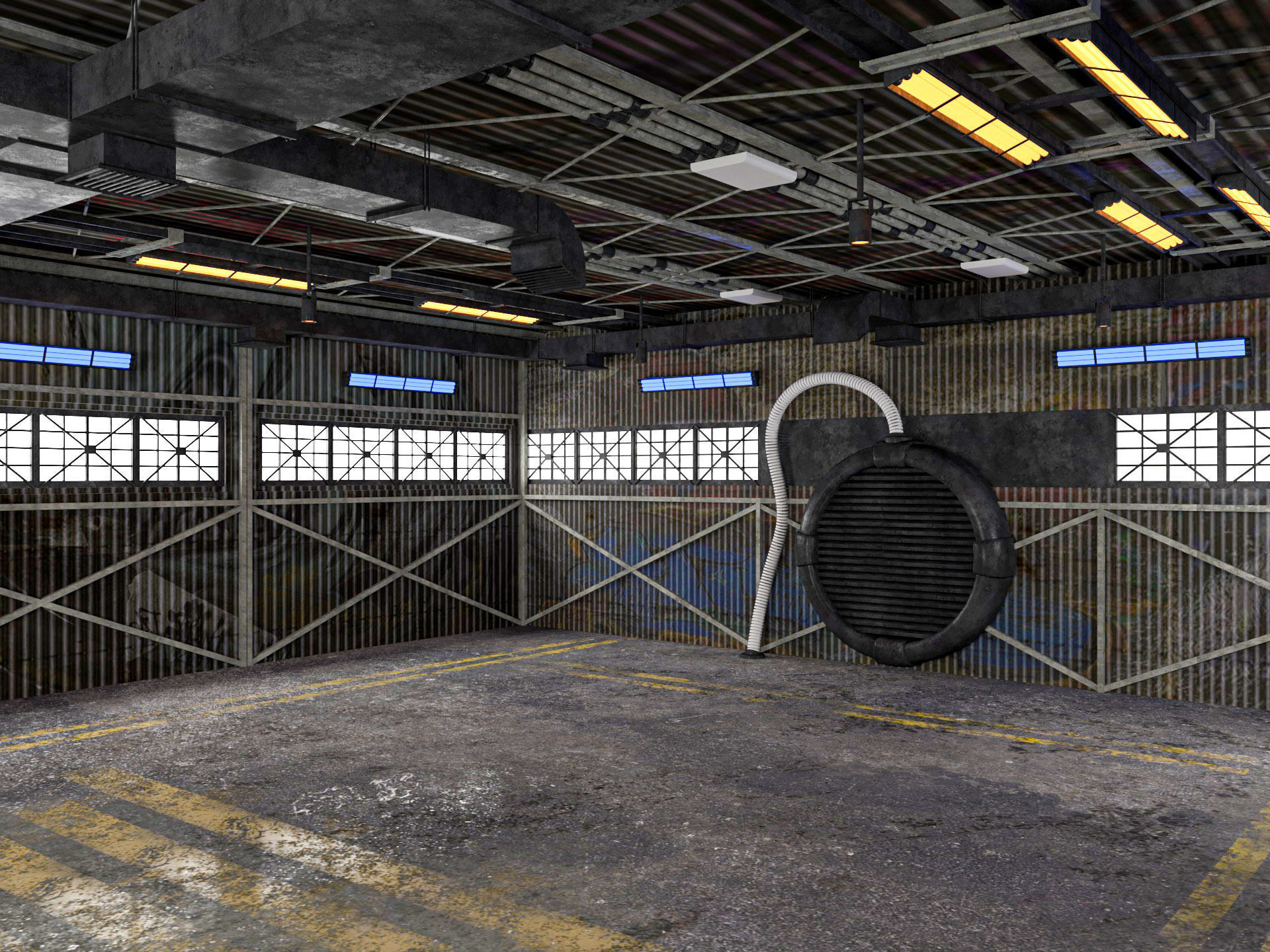 Aircraft Hangar 2 3D model_10