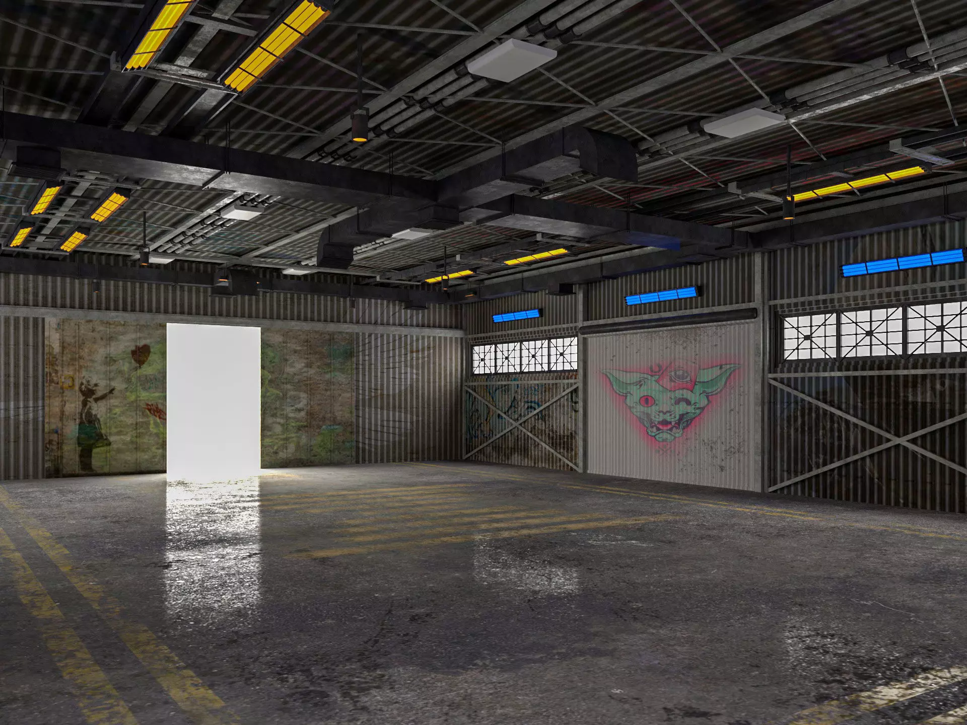 Aircraft Hangar 2 3D model_0