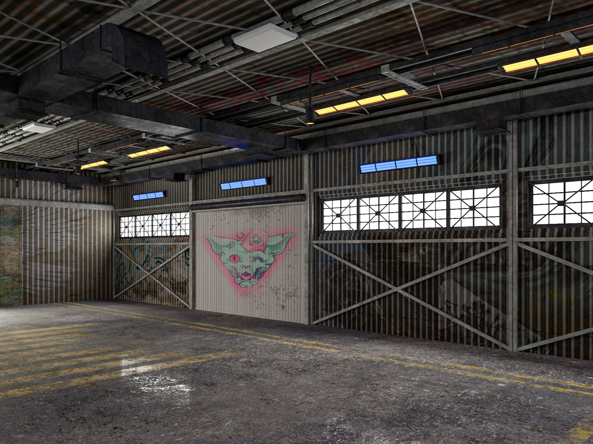 Aircraft Hangar 2 3D model_7