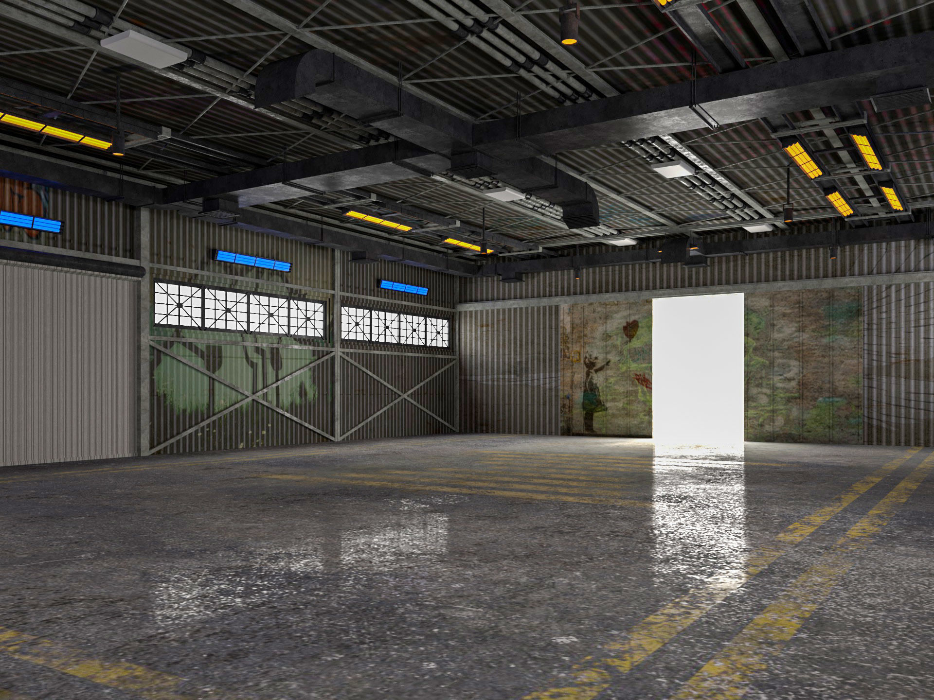 Aircraft Hangar 2 3D model_1