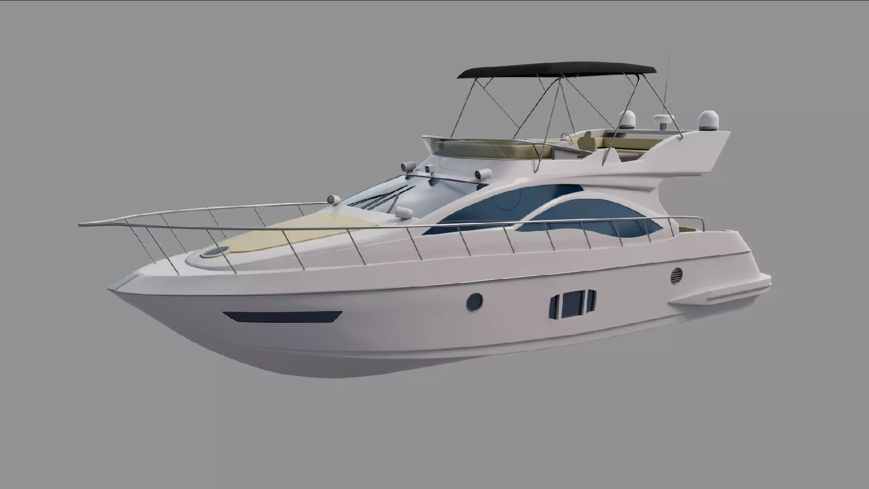 Sport Yacht 3D model Low-poly 3D model_0