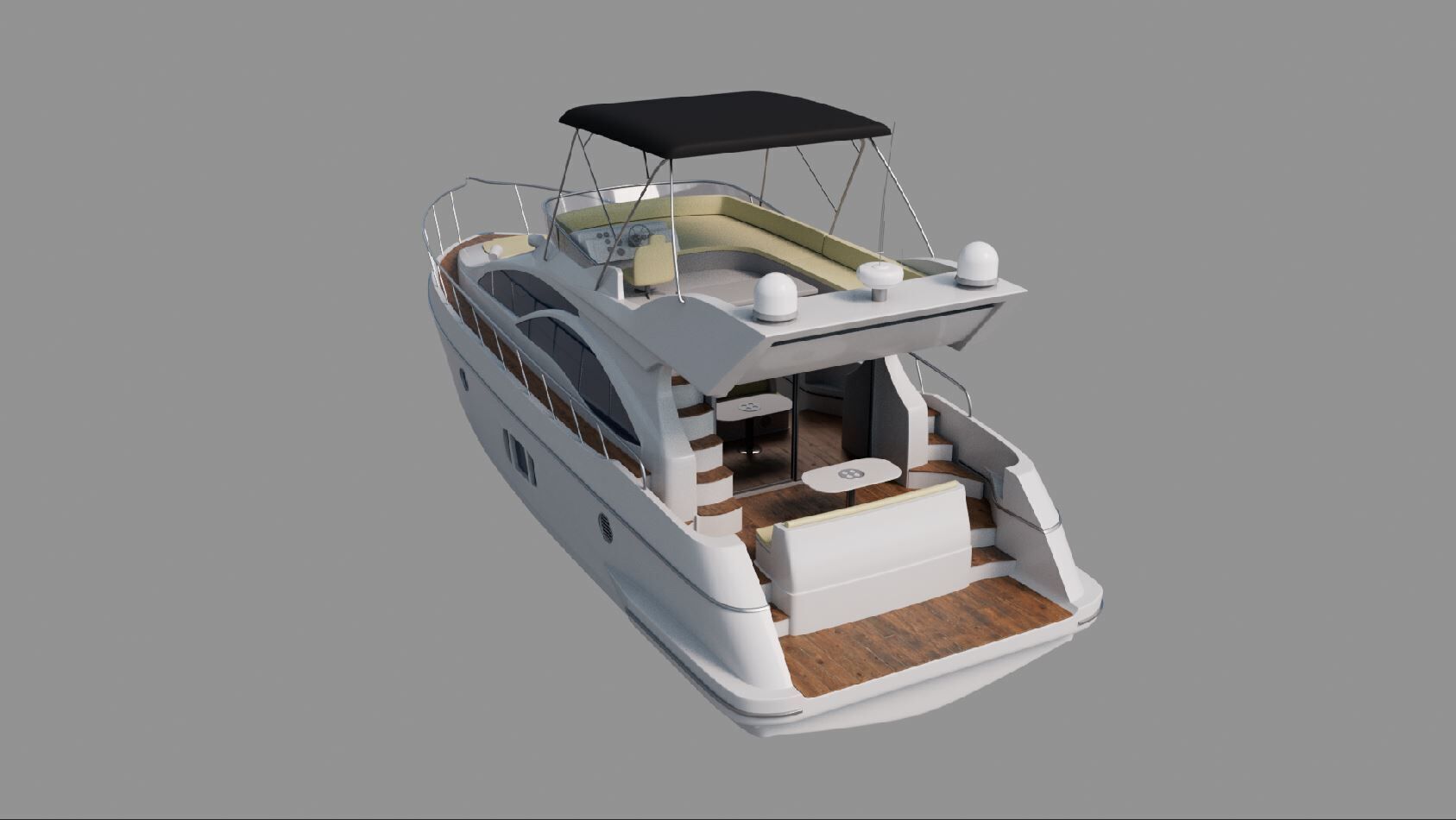 Sport Yacht 3D model Low-poly 3D model_4