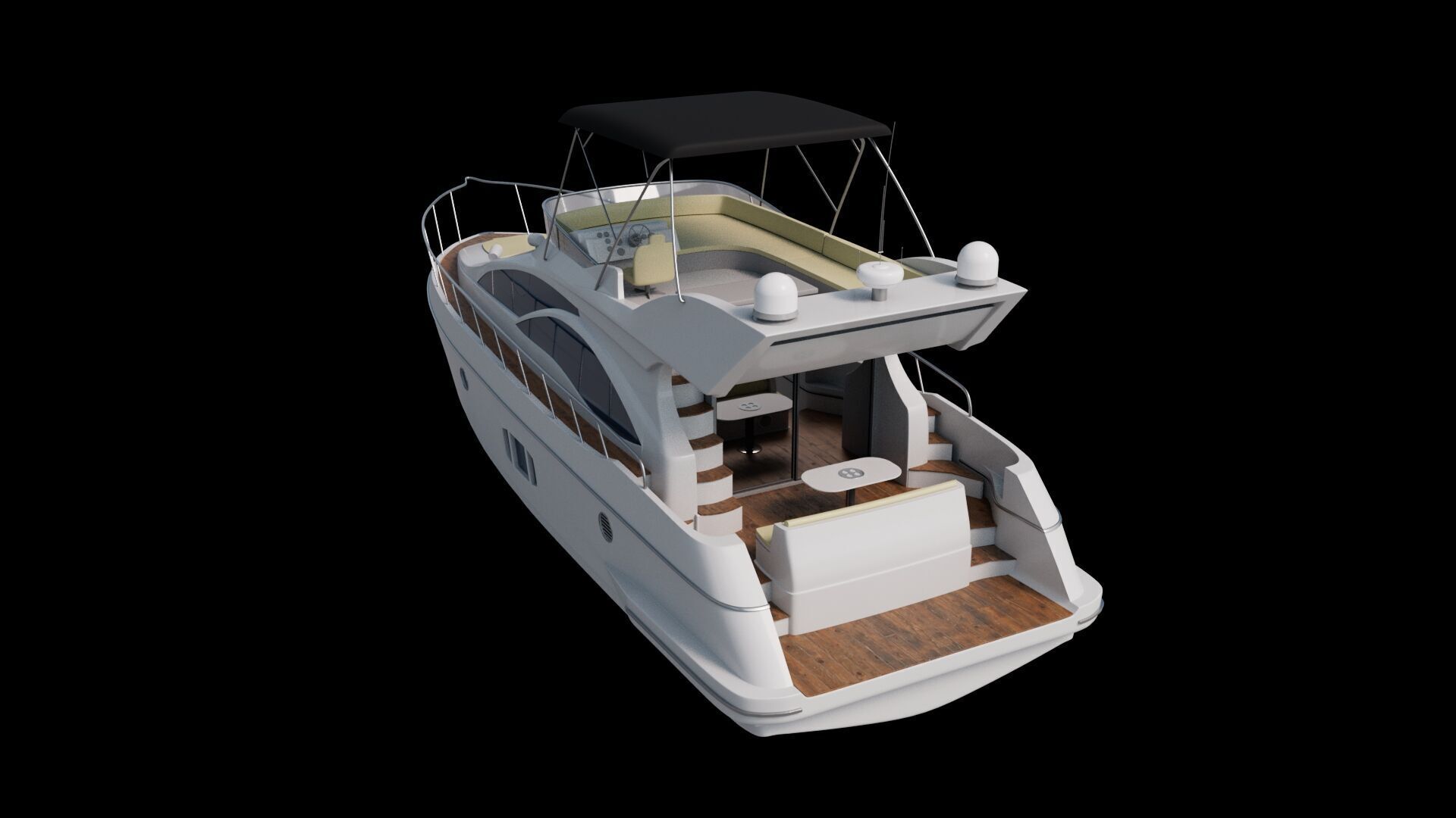 Sport Yacht 3D model Low-poly 3D model_10