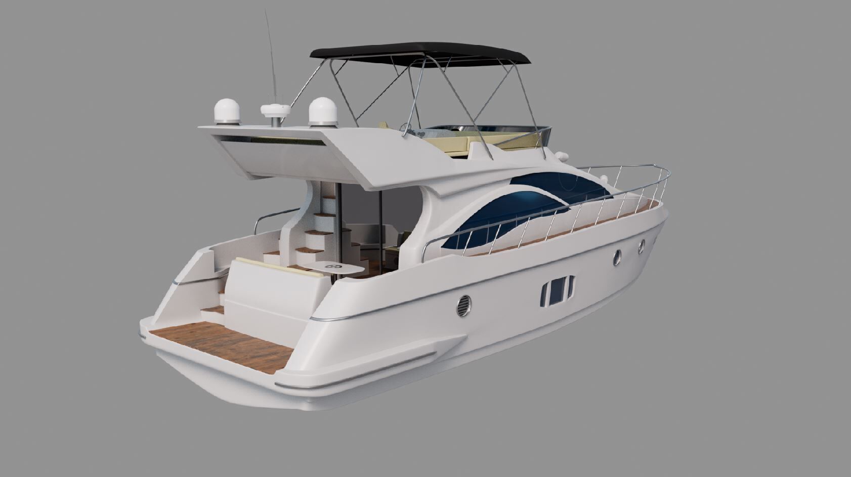 Sport Yacht 3D model Low-poly 3D model_5