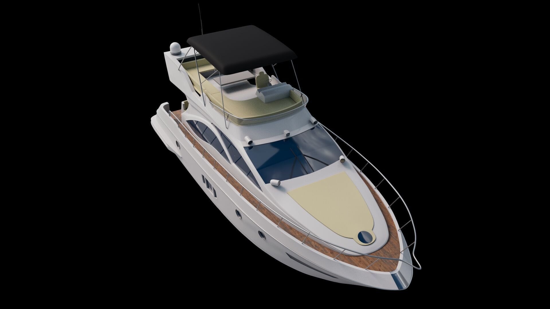 Sport Yacht 3D model Low-poly 3D model_9