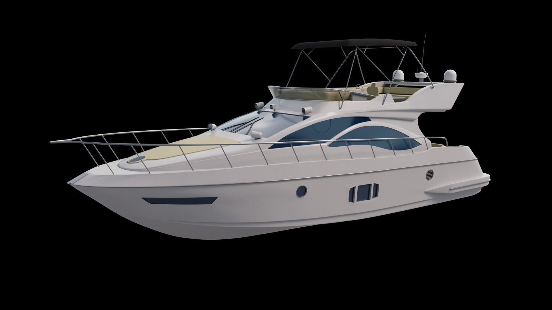 Sport Yacht 3D model Low-poly 3D model_6