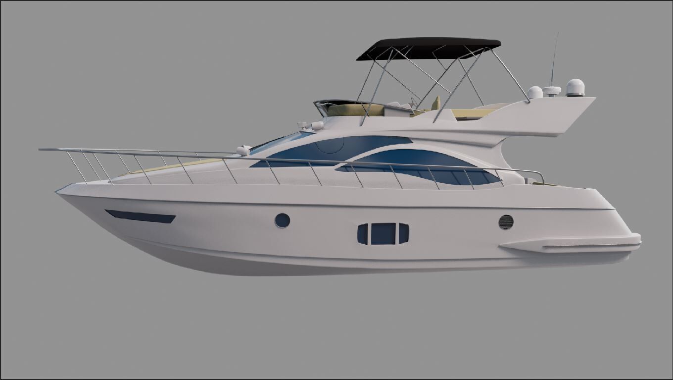 Sport Yacht 3D model Low-poly 3D model_1