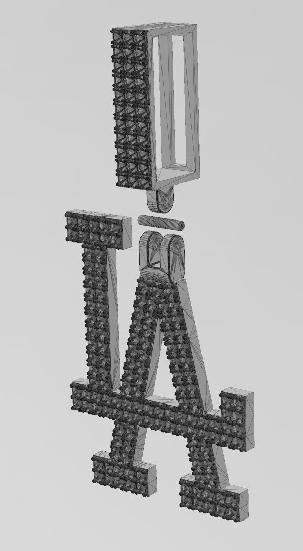 Diamond iced LA pendant with bail 3D print model_13