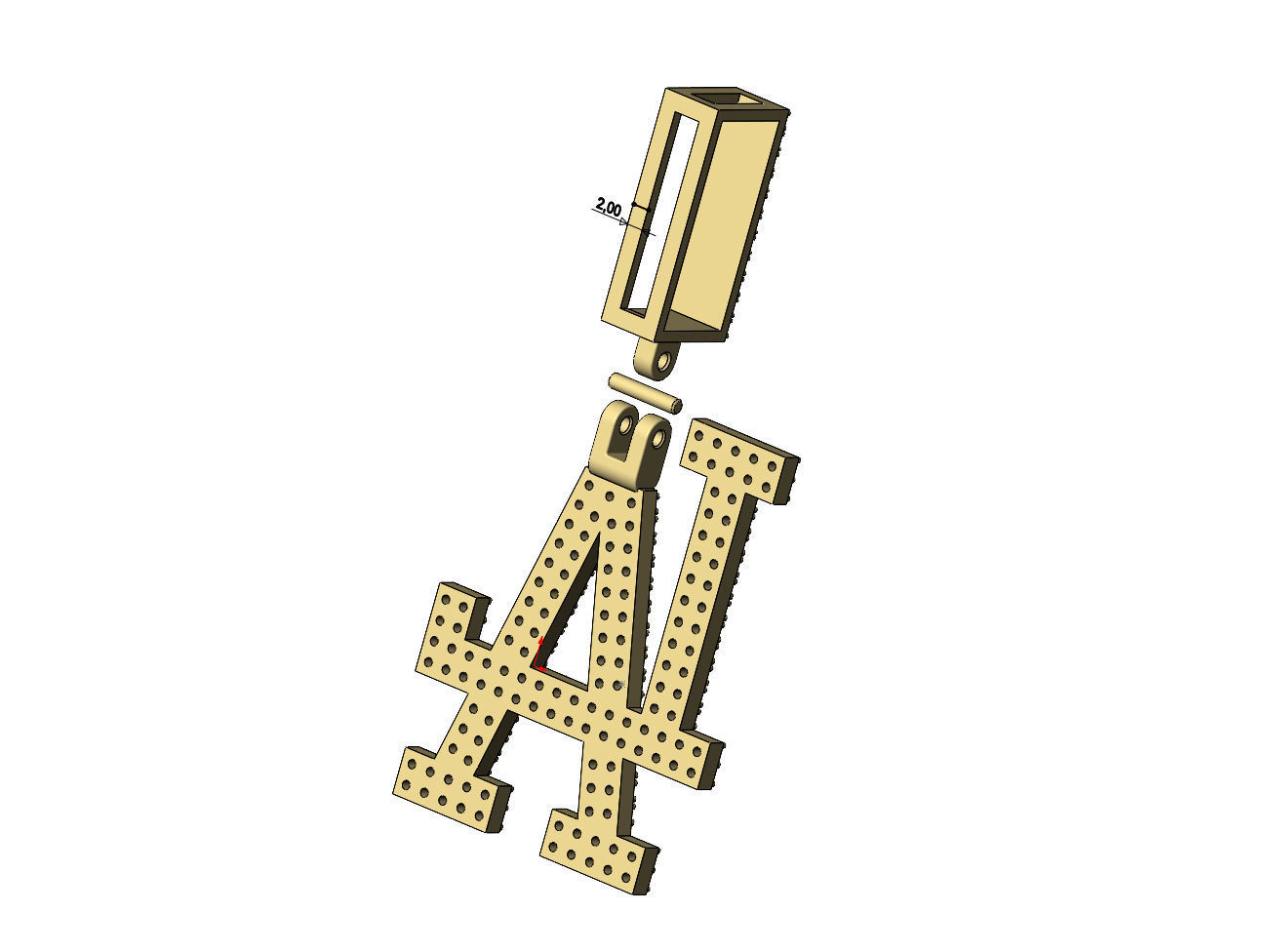 Diamond iced LA pendant with bail 3D print model_11