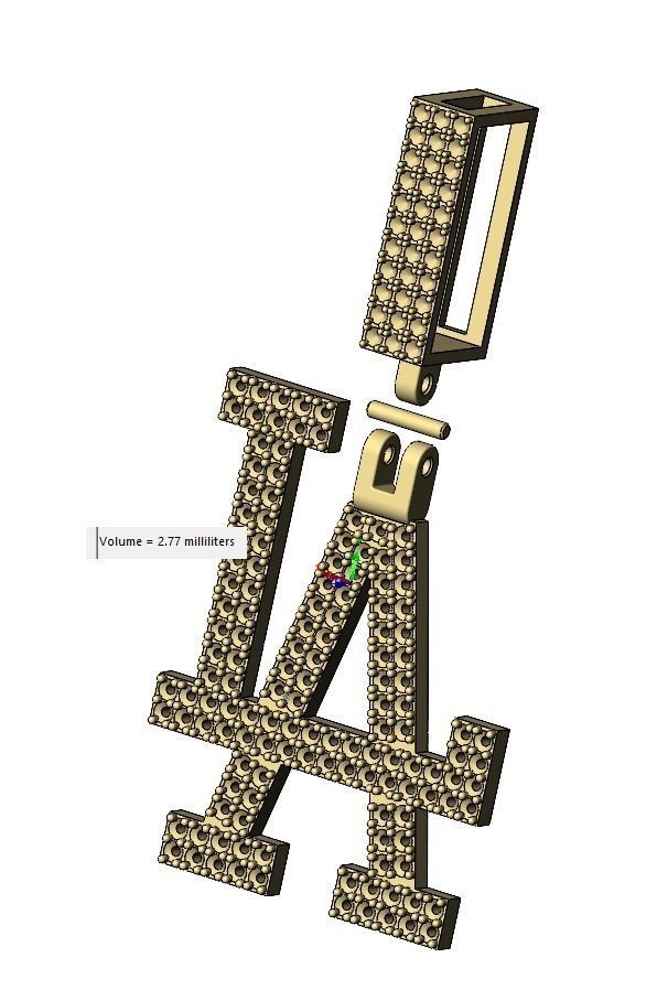 Diamond iced LA pendant with bail 3D print model_15