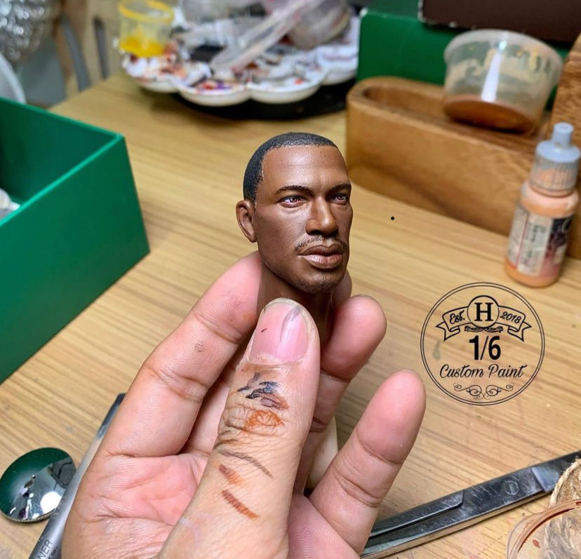 one sixth scale Carl Johnson head sculpt 3D print model_3